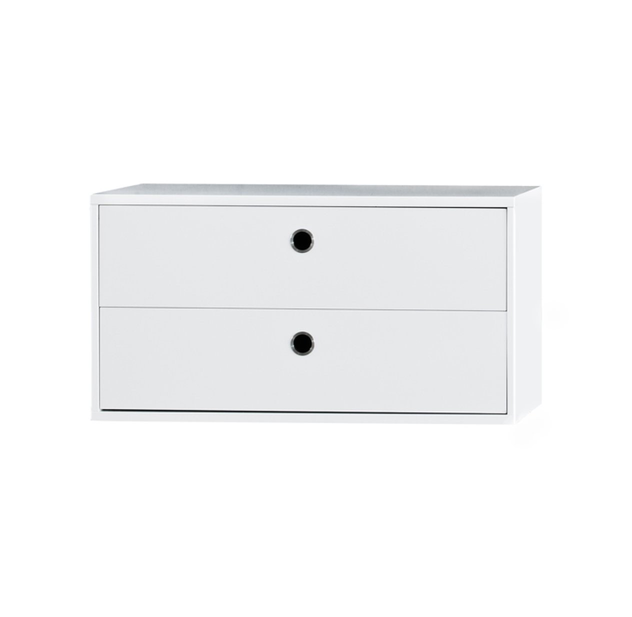 Caisson 2 tiroirs 78 x 30 cm - Blanc